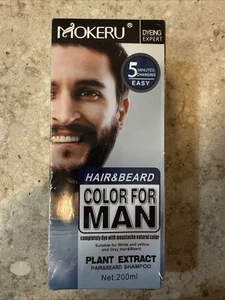 Permanent Men Beard Hair Color Dye Tint Moustache Black Darkening Shampoo 200ml - Picture 1 of 4