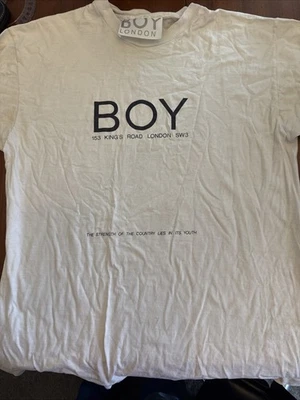 RARA - Camiseta vintage BOY London King’s Road Punk Streetwear blanca, años 80 Foto 1 de 4