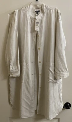Eileen Fisher Tencel Linen Button Down Duster Coat Jacket Size XL Cream Bone NWT - Image 1 of 4