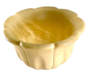 7 x 4 Zoll Marmorierter Alabaster Kronleuchter Teil - Alabaster Bobeche in Gelb - Bild 1 von 9