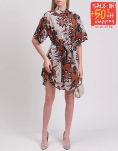 RRP €285 MAJE Rodima Shirt Dress EU40 US8 UK12 L Floral Belted Collared - Picture 1 of 6