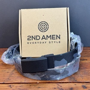 NEU 2ND AMEN SCHWARZ CAMO Nylon GÜRTEL mit Edelstahlschnalle Größe 42 Militär - Bild 1 von 20