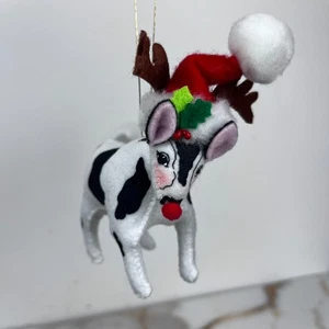 Annalee Weihnachtsschmuck Kuh Rentier Rudolph Filz 4 Zoll Kitsch Retro - Bild 1 von 18