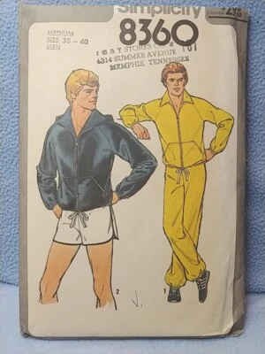 Simplicity 8360 Sewing Pattern Men's Jacket Pants & Shorts Medium Cut 1977 - Image 1 of 2