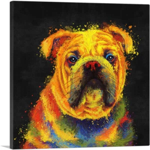 ARTCANVAS English Bulldog English Dog Canvas Art Print - Picture 1 of 11