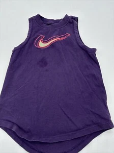 Nike Tank Top Youth Girl X-Small Purple Swoosh Graphic Print…#8396 - Picture 1 of 9