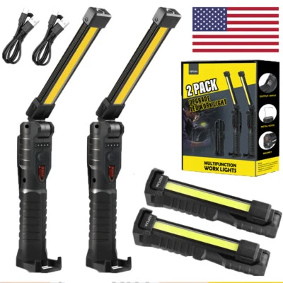 LED COB Rechargeable Work Light Mechanic Flashlight Lamp Magnetic Base Bright - Image 1 of 4