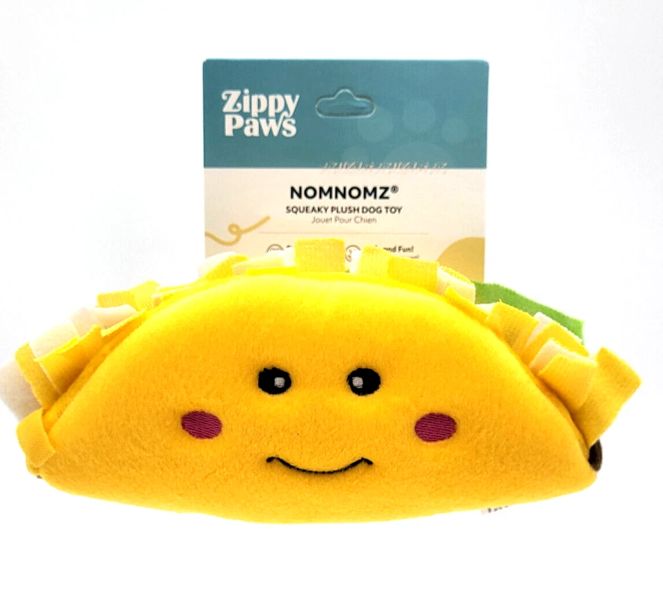 ZippyPaws Nomnomz Taco Dog Toy Soft Plush Squeaker 7" Zippy Paws 2 Squeak