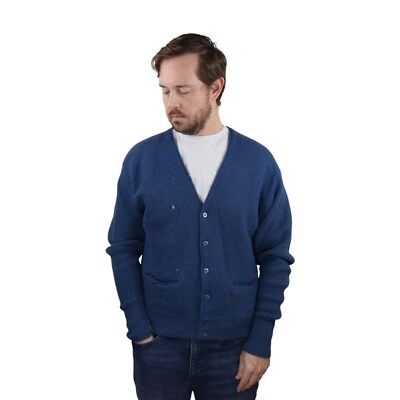 Vtg Pendleton 100% Wool Grandpa Mohair Cardigan Sweater Mens Large Blue Lebowski - Image 1 of 4