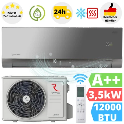 Rotenso Versu Mirror Grafit Klimaanlage 12000BTU Klimagerät Klima WLAN 3,5 kW - Bild 1 von 4