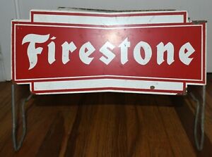NICE Vintage FIRESTONE Advertising Tire Display Rack Holder Stand Sign GAS OIL