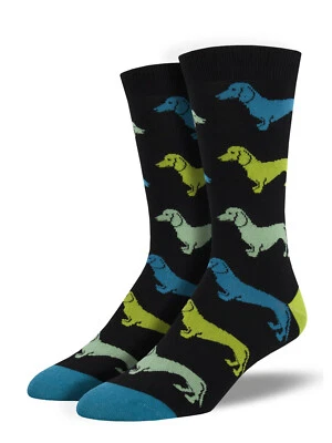 Dachshund Dog Bamboo Socks Socksmith Mens - Black - image 1 of 2