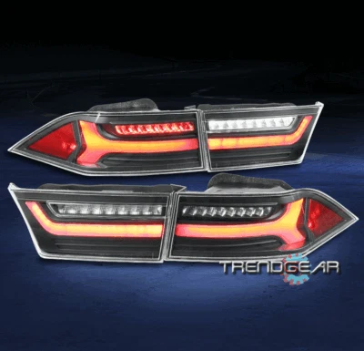 For 2004-2008 Acura TSX LED Tube Tail Brake Light Rear Lamp Black LH+RH 4pcs Set - Image 1 of 4
