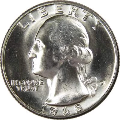 1968 D Washington Quarter BU Uncirculated Mint State 25c US Coin Collectible - Image 1 of 2