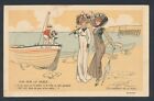 Knstler-AK sign. Rene Vicent: Zwei Damen am Strand mit Boot und Kindern 