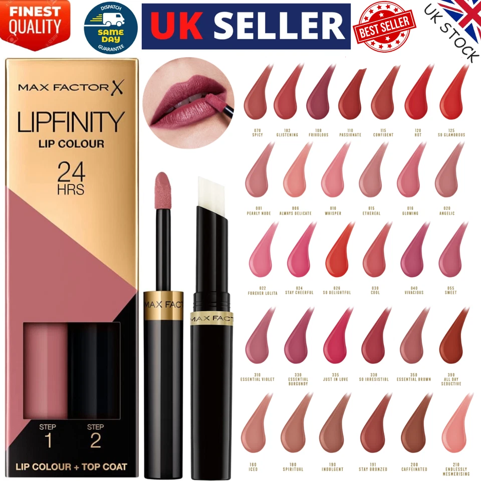 Rossetto Max Factor Lipfinity 24 ore colore labbra Choose Your Shade Nuovissimo UK Best - Immagine 1 di 1