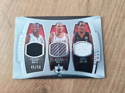 2007-08 UD Ultimate Triple Materials Dwyane Wade Marion Davis GU Jerseys /50 - Image 1 of 2