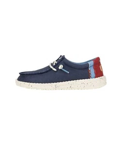 Hey Dude Wally Break Youth Hey Day Kid's Casual Shoes, Navy, K6 - Picture 1 of 2