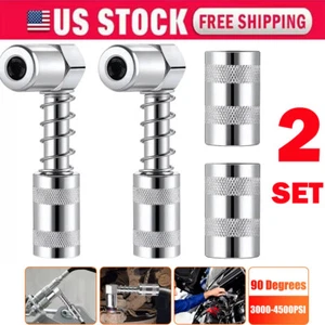 2Set Grease Nozzle Adapter Grease Gun-Accessory 90 Degree Coupler Adapter Tool - Picture 1 of 12