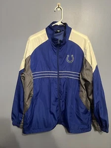 Chaqueta cortavientos Colts NFL Team Apparel Reebok talla grande azul blanco cremallera completa - Imagen 1 de 10