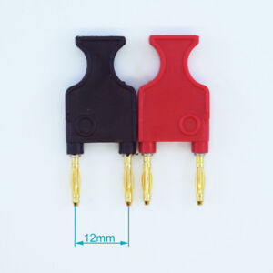 50pcs 2mm Dual Banana Male to Single 2mm Banana Female  2 in 1 Audio Adapter