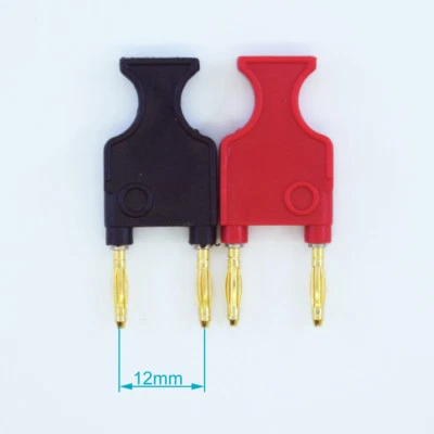 2pcs 2mm Dual Banana Male to Single 2mm Banana Female 2-in-1 Audio Adapter - Image 1 of 4