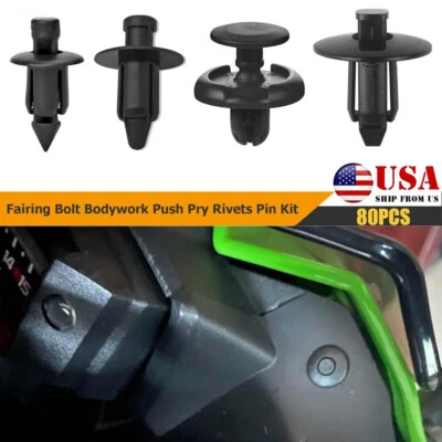 Carenado de motocicleta 80 piezas M6 M7 M8 carrocería perno empuje palanca remaches pasador clip retenedor Foto 1 de 4
