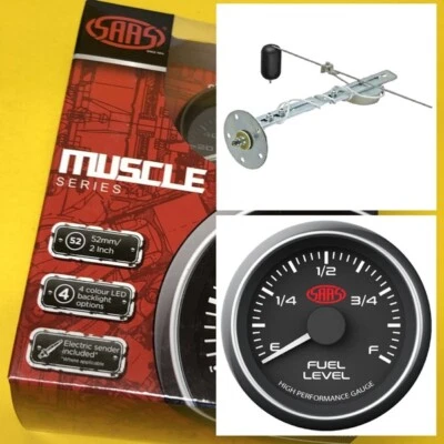 SAAS Muscle SGFL52B Fuel level gauge + sender unit Universal Black 52mm 2" - Image 1 of 4