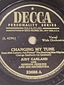 78RPM Decca 23688 Judy Garland - Changing My Tune / Love, clean medium VG+ - Imagen 1 de 8
