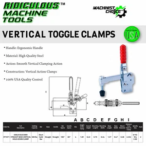 500LB Carbon Steel Solid Bar Straight Base Vertical Clamp: Heavy-Duty - Picture 1 of 7