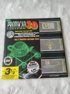 New Vintage 1994 Protocad 3D Floppy Disc, Computer,  Sealed - Picture 1 of 6