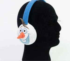 DISNEY KIDS BLUE WHITE GREY FROZEN OLAF AND SVEN WINTER WARM EAR MUFF'S NEW - Picture 1 of 4