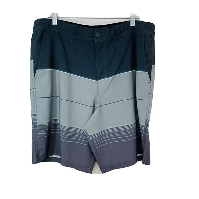 Pantalones Cortos Híbridos Trinity Hombres 38 Ropa Activa de Natación Verde Gris Bolsillos Vacaciones Playa Foto 1 de 4