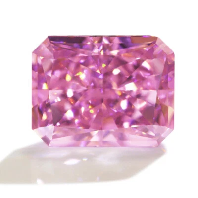 Crushed Ice Cut 5A CZ Radiant Pink Cubic Zirconia Manual LooseGems Fancy Jewelry - Image 1 of 4