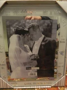 NEW MALDEN HOME PROFILES 8 X 10 GLASS WEDDING FRAME - PRETTY - Picture 1 of 4