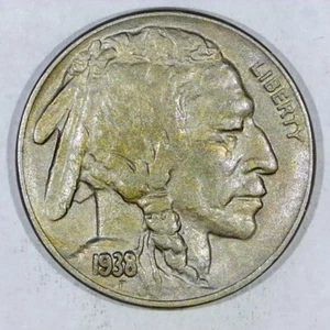 ***VINTAGE AMERIKANISCHE MÜNZE*** 1938D BU GEM Buffalo Nickel Z121 - Bild 1 von 2