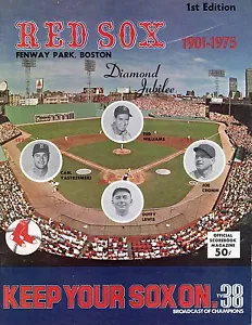 1975 Boston Red Sox Programm Tony Conigliaro letzter Hit #849/Last RBI #516 Double - Bild 1 von 9