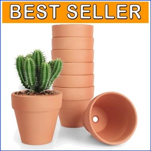 Durable 4-Inch Terracotta Pots with Drainage - Ideal for Indoor & Outdoor Use - Picture 1 of 9
