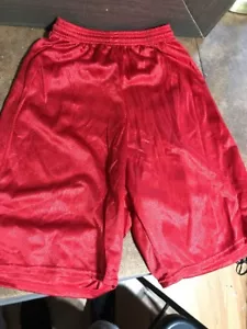 Pantaloncini Uomo AW Sportswear Maglia Sportivi Nylon L Rosso Coulisse - Foto 1 di 4