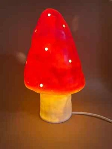 Rare Vintage Heico Red Mushroom Lamp | 1970s Psychedelic Night Light | Tested & - Picture 1 of 9