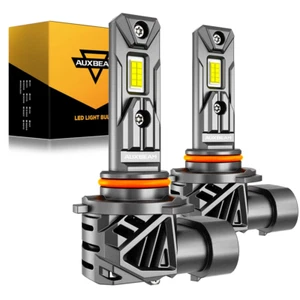 AUXBEAM Canbus 9005 HB3 LED Headlight Bulbs White 6500K High/Low Beam 120W 110W - Picture 1 of 20