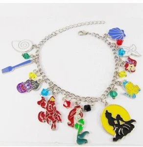 THE LITTLE MERMAID THEMED CHARM BRACELET disney princess dinglehopper ursula 617 - Picture 1 of 4