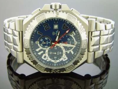 Men's Aqua Master watch Warfair 0.12 CT Diamonds blue color face - Image 1 of 3