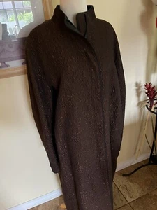 MYCRA PAC ONE BRONZE BROCADE/BLACK ACETATE/POLY FULL LENGTH COAT 2 M/L LN WINTER - Picture 1 of 4