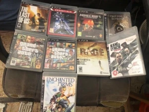 Lote de 9 Juegos Originales PS3 Videojuego Minecraft GTA Last of US Enchant Rage Lynch - Imagen 1 de 3