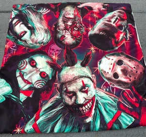 "Funda de almohada retorcida Jason asesinos de películas de terror 17"" decoración de Halloween" - Imagen 1 de 6