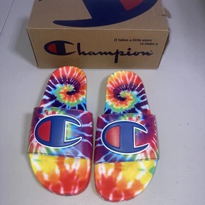 Sandali CHAMPION Youth IPO Tie Dye Slide Arcobaleno Multicolore Taglia 5 Nuovi - Foto 1 di 4
