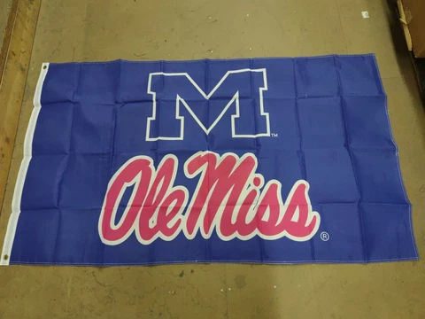 Officially Licensed Mississippi Ole Miss Rebels Team Logo 3'x 5' House Flag Blue Cover