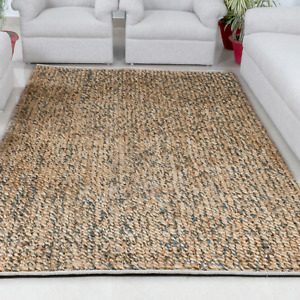 Hand Woven Brown & Silver Jute Rug by Tufty Home -V27