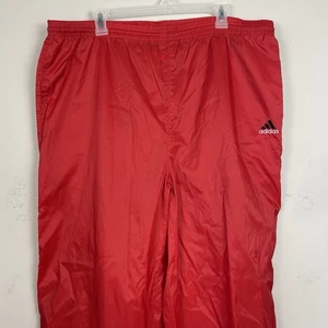 Vintage Adidas Pants Mens XL Red Nylon Y2K Track Windbreaker Ankle Zip - Picture 1 of 10